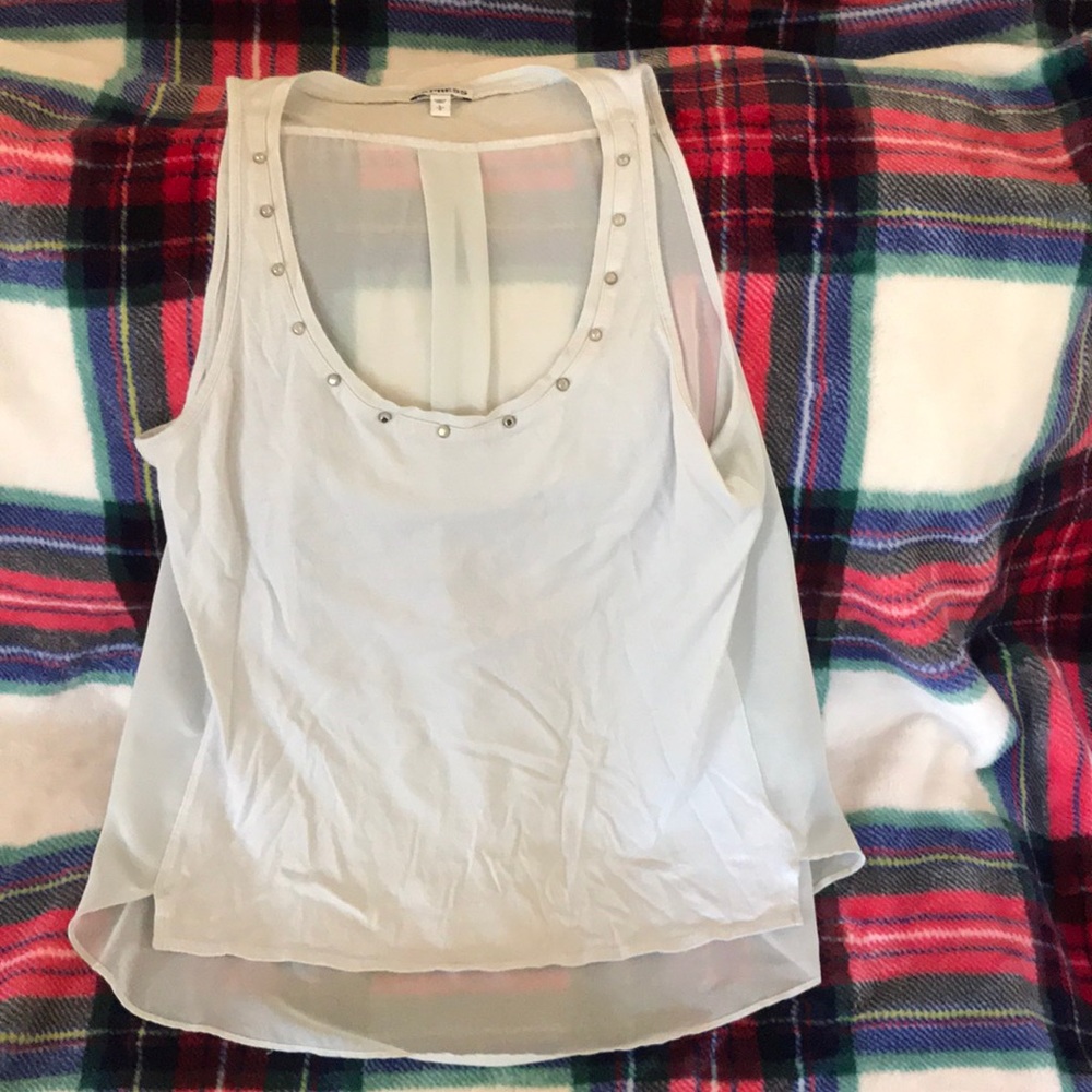Half sheer tank top
